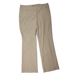 Ann Taylor Factory Crop Pant Khaki Cotton Blend Front Closure Pockets SZ 12